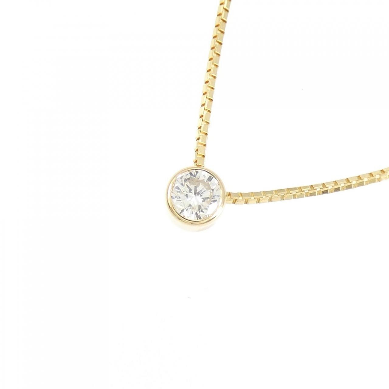K18YG Solitaire Diamond Necklace 0.14CT
