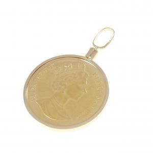K18YG (frame) coin pendant