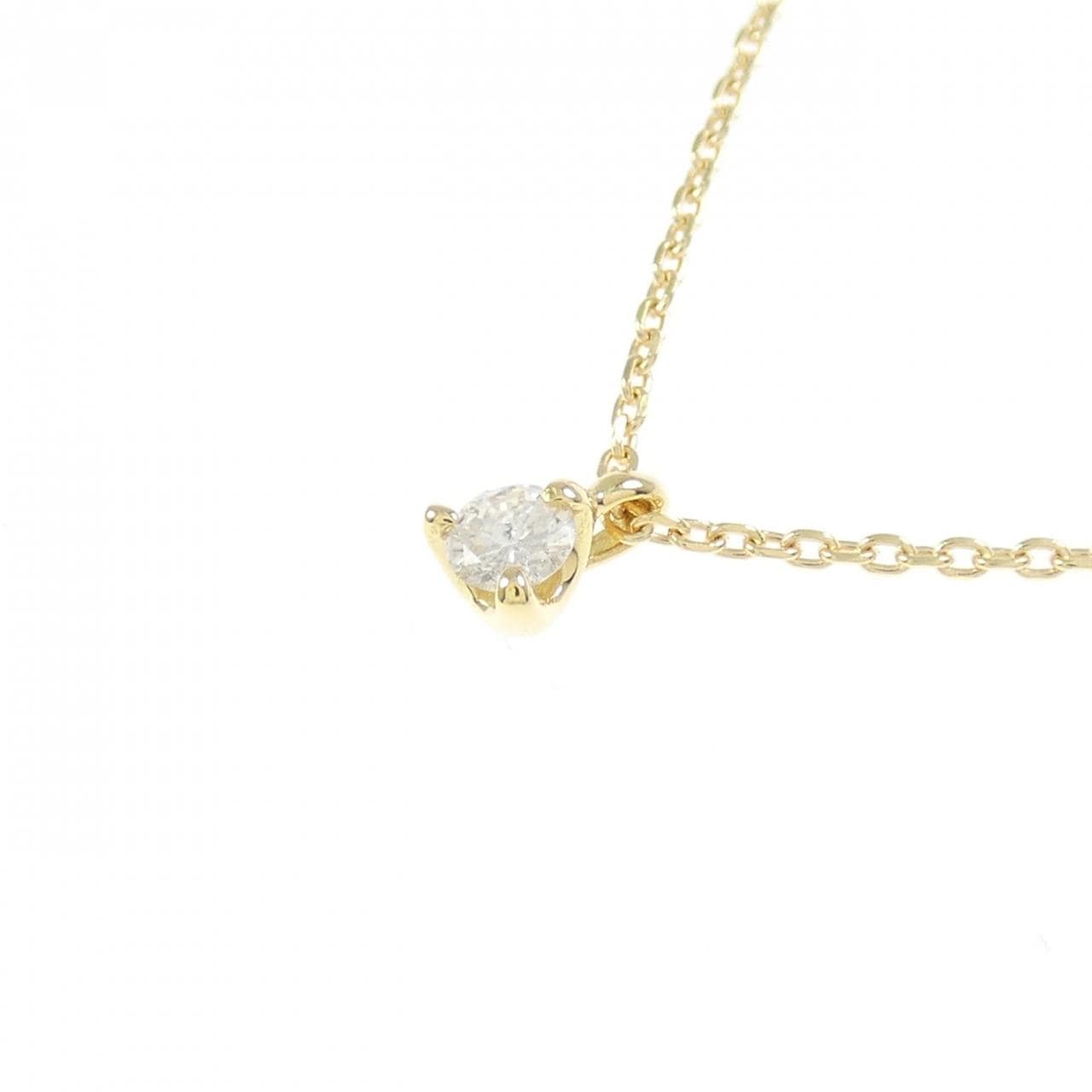 K18YG solitaire Diamond necklace 0.07CT