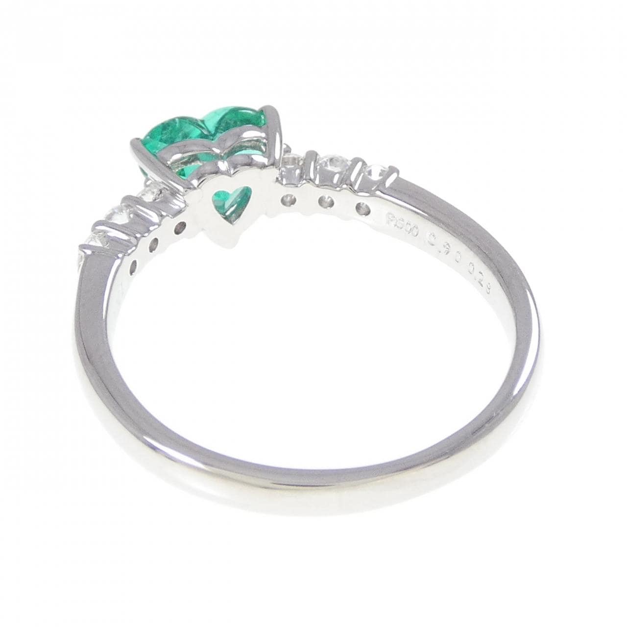 タサキ ハート エメラルド リング 0.90CT