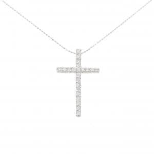 K18WG クロス ダイヤモンド ネックレス 1.00CT
