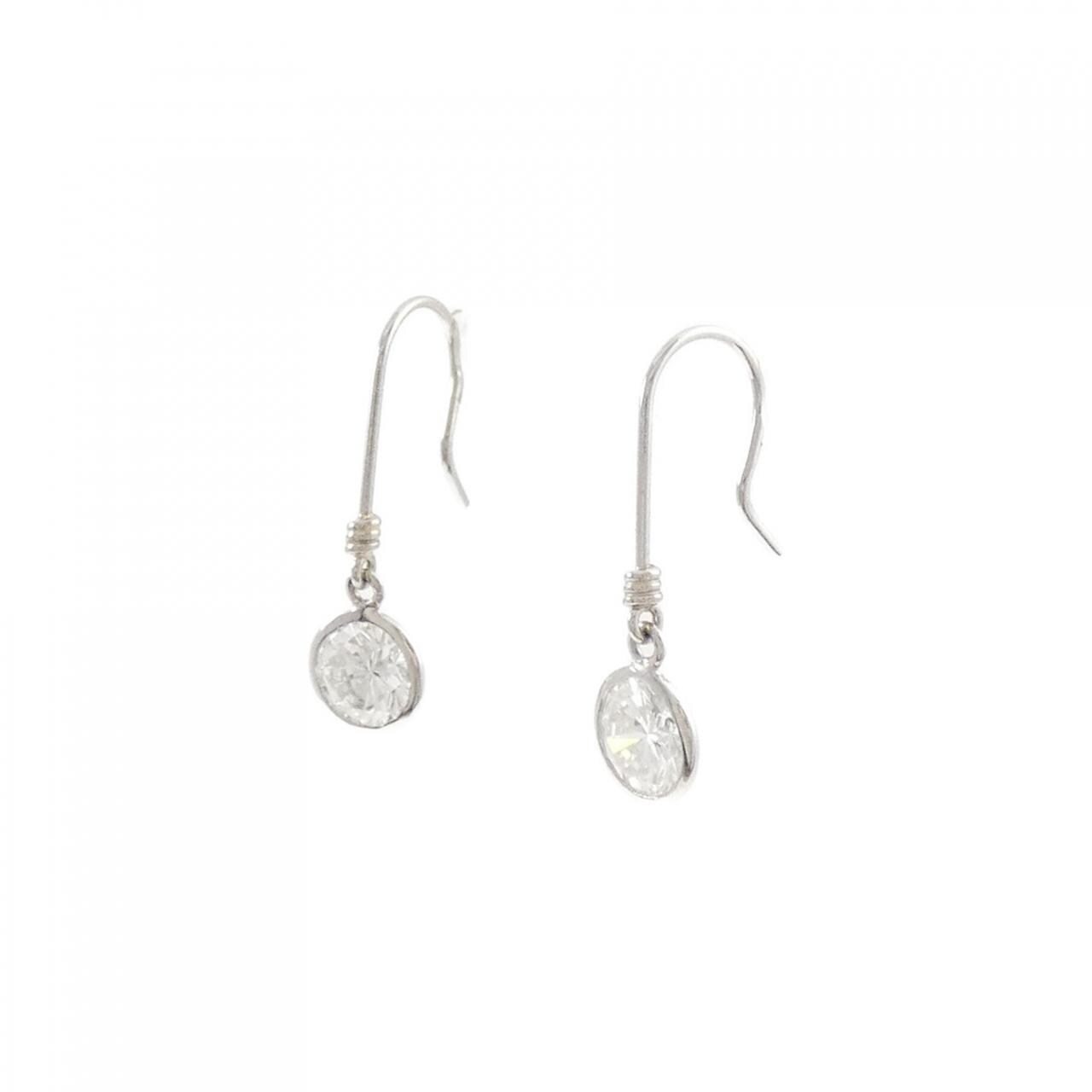 【リメイク】PT ダイヤモンド ピアス 0.314CT 0.321CT F SI1 VG-GOOD