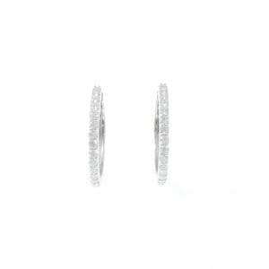 【新品】PT900 フープ ダイヤモンド ピアス 0.800CT