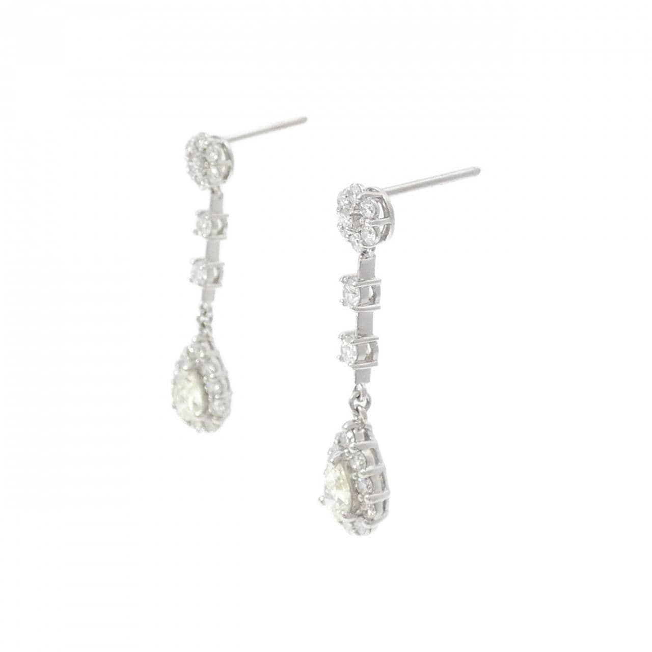 【新品】PT900 フラワー ダイヤモンド ピアス 0.80CT