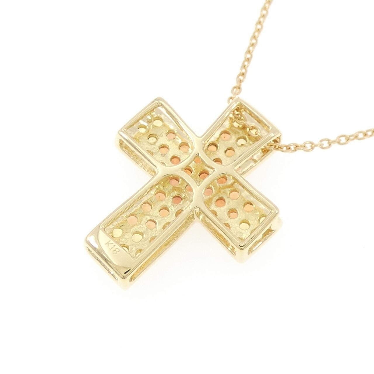 K18YG クロス サファイヤ ネックレス