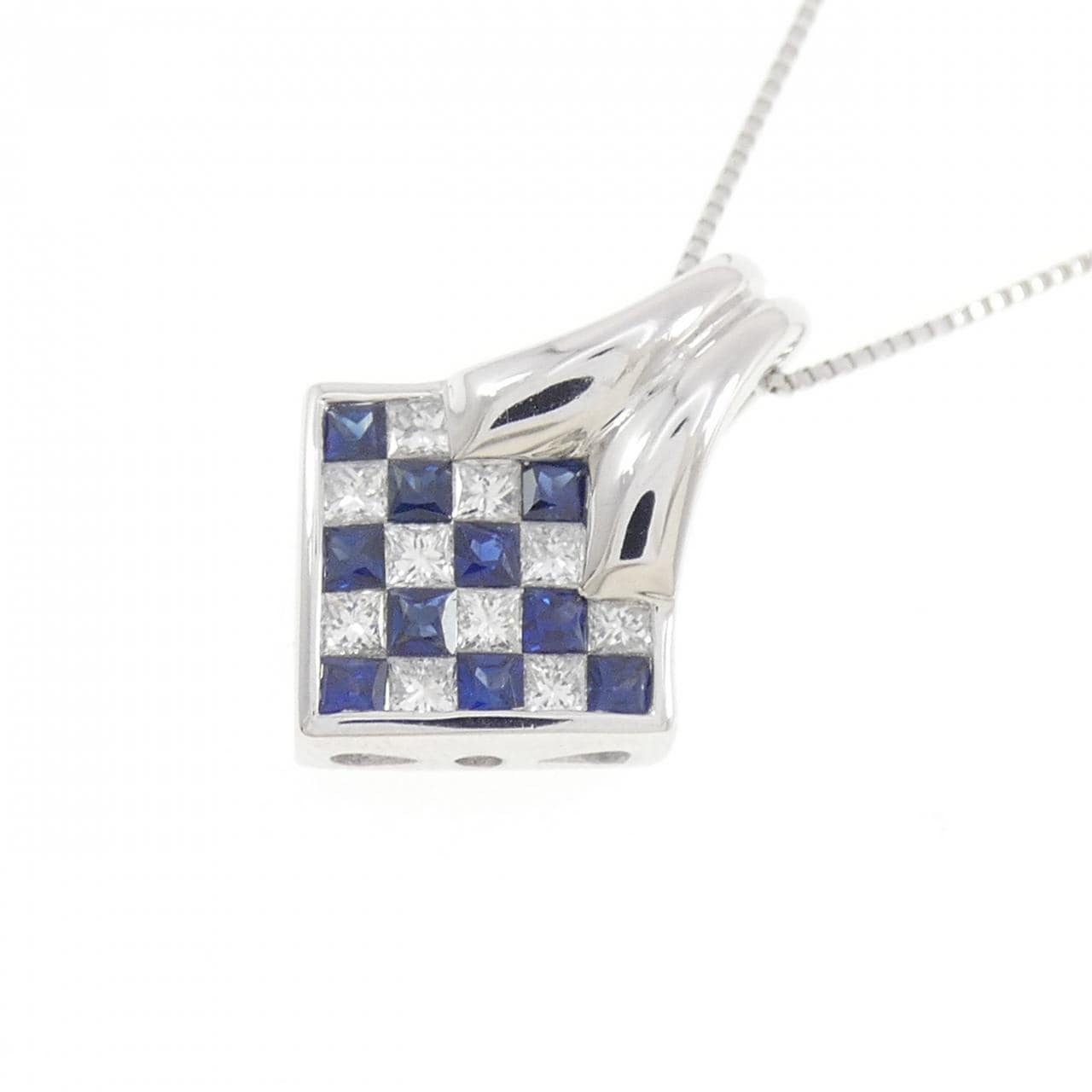 K18WG サファイヤ ネックレス 0.25CT