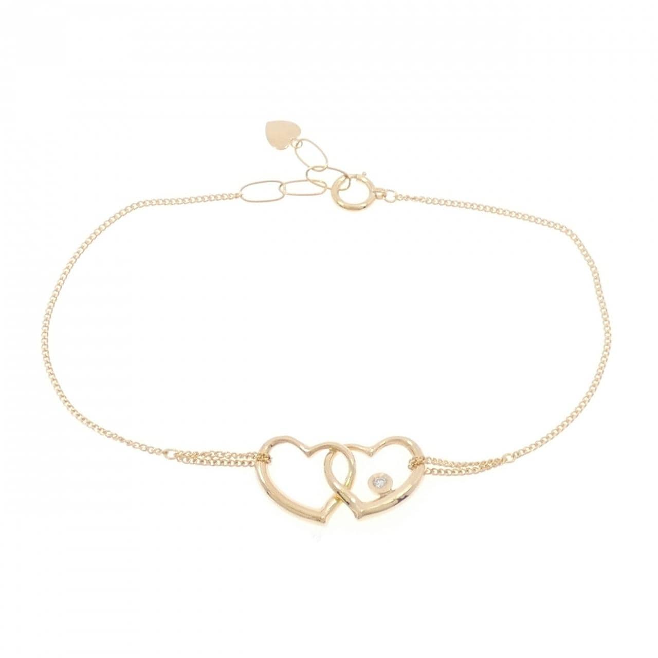 K18YG ハート ダイヤモンド ブレスレット