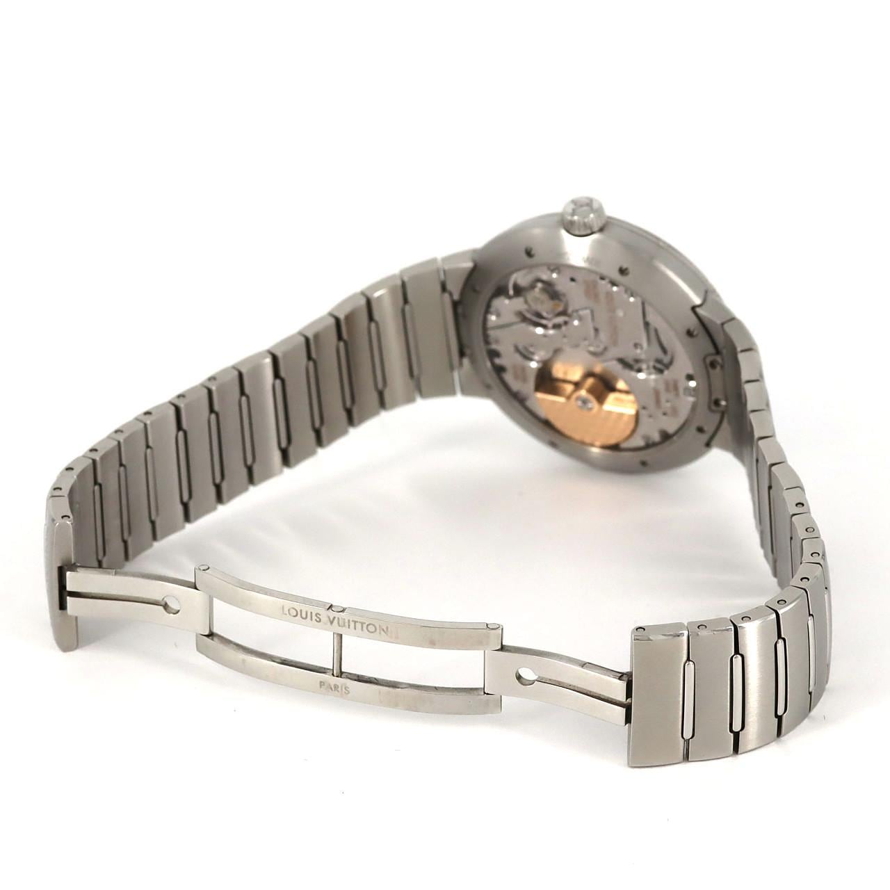 ルイヴィトン タンブールオートマティックスティールシルバー W1ST10 SS 自動巻
