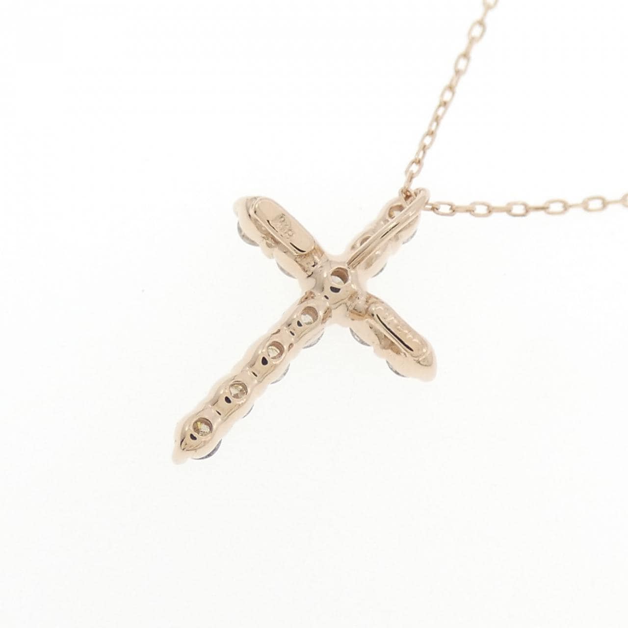 K18PG クロス ダイヤモンド ネックレス 0.20CT