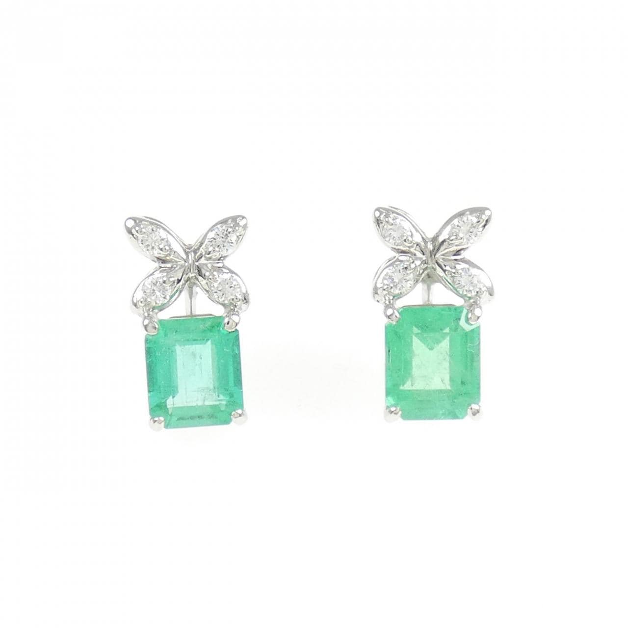 PT900 エメラルド ピアス 1.58CT