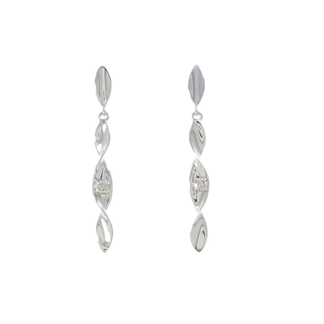 K14WG ダイヤモンド ピアス 0.10CT