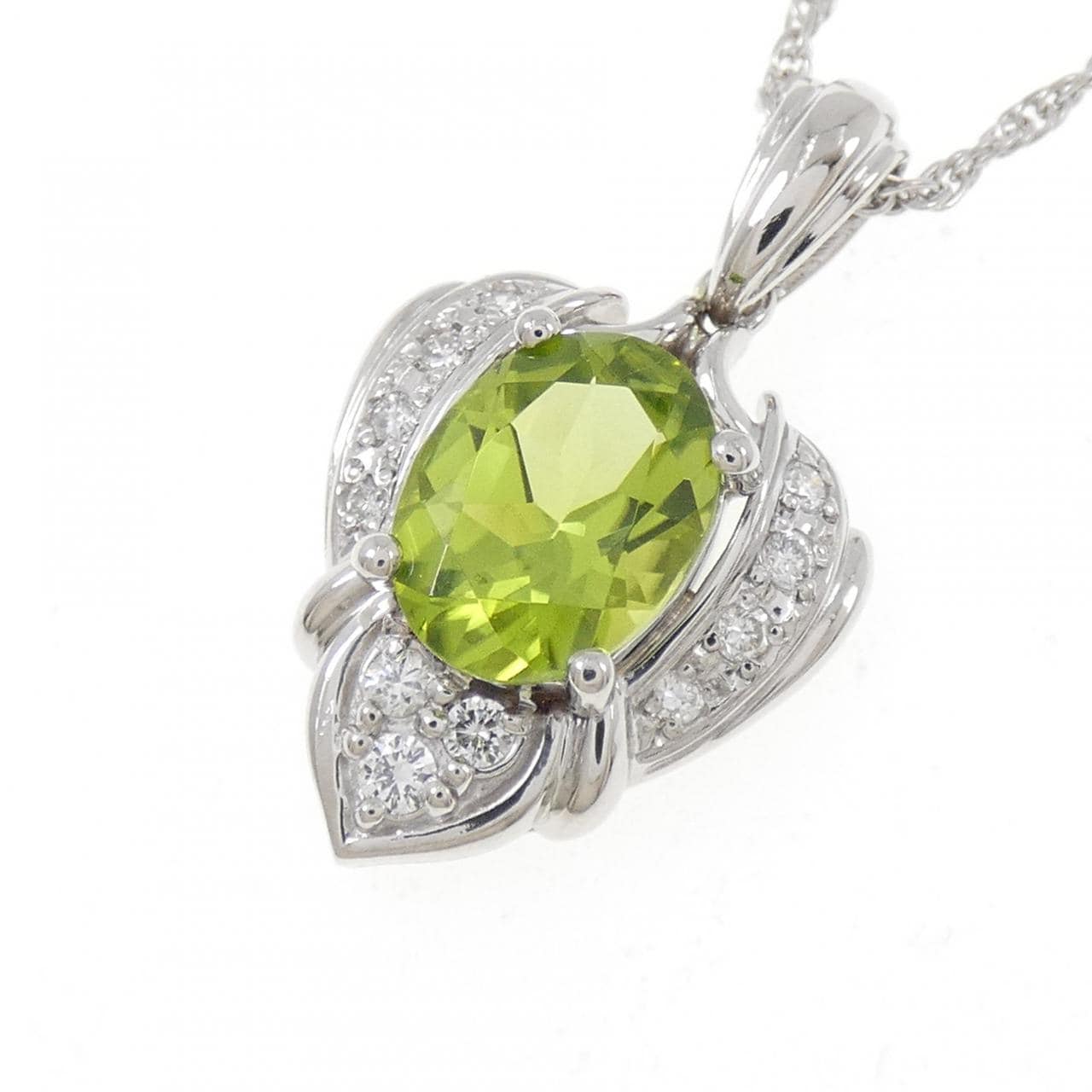 PT900/PT850 ペリドット ネックレス 1.72CT