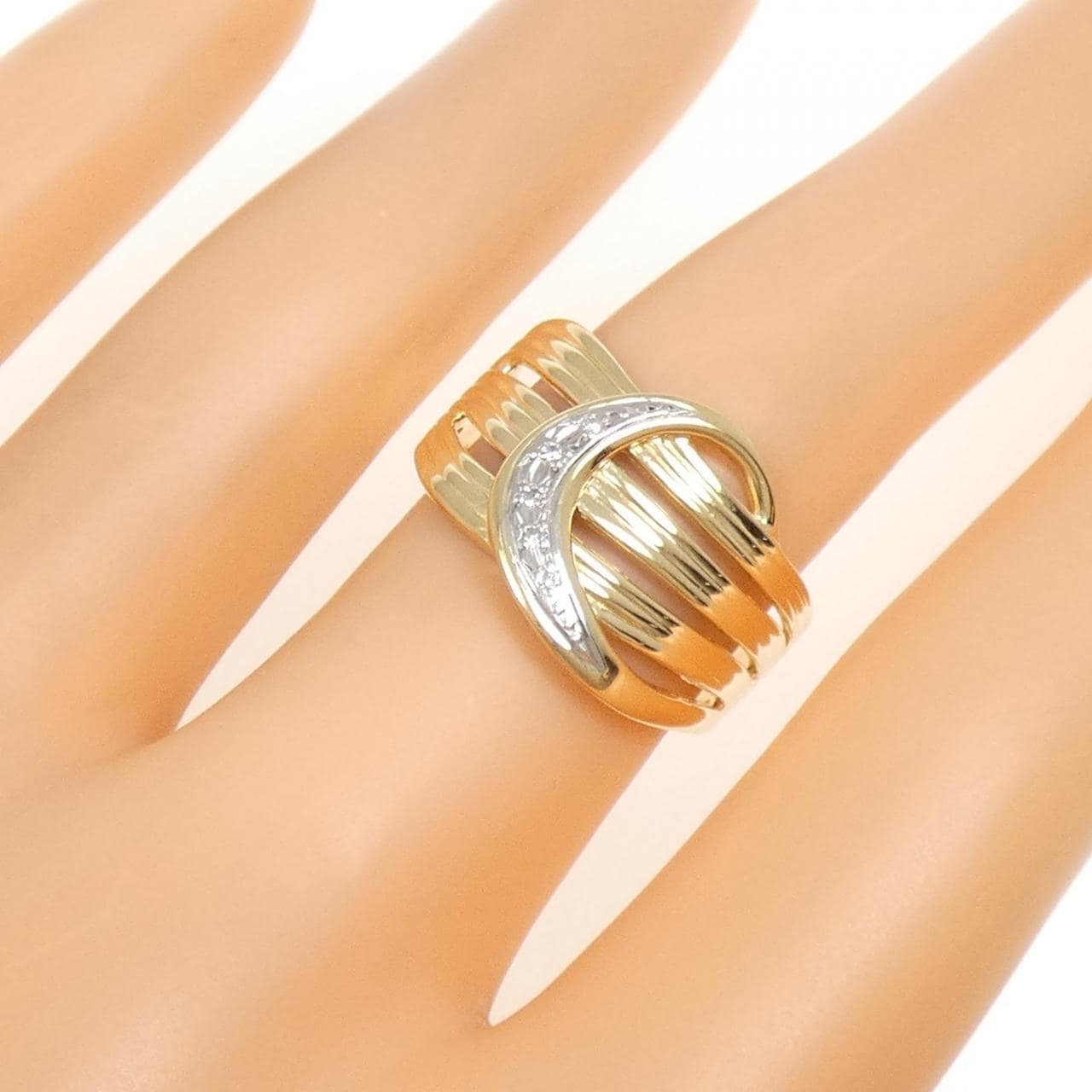 K18YG/PT900 ダイヤモンド リング