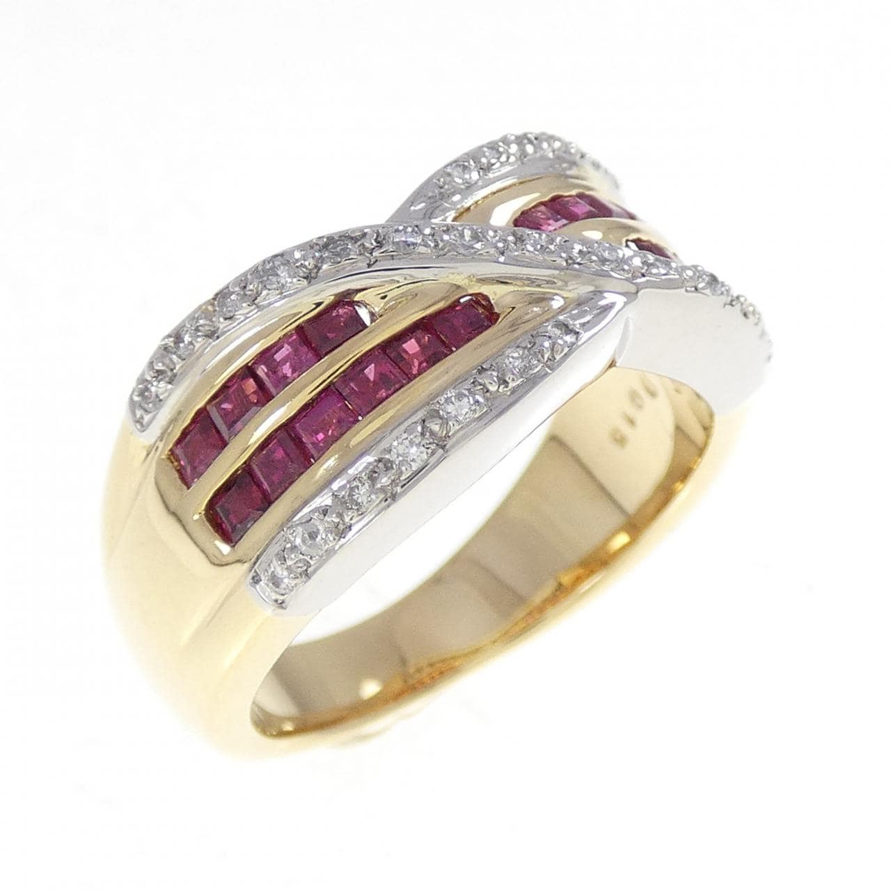K18YG/PT900 ルビー リング 1.24CT