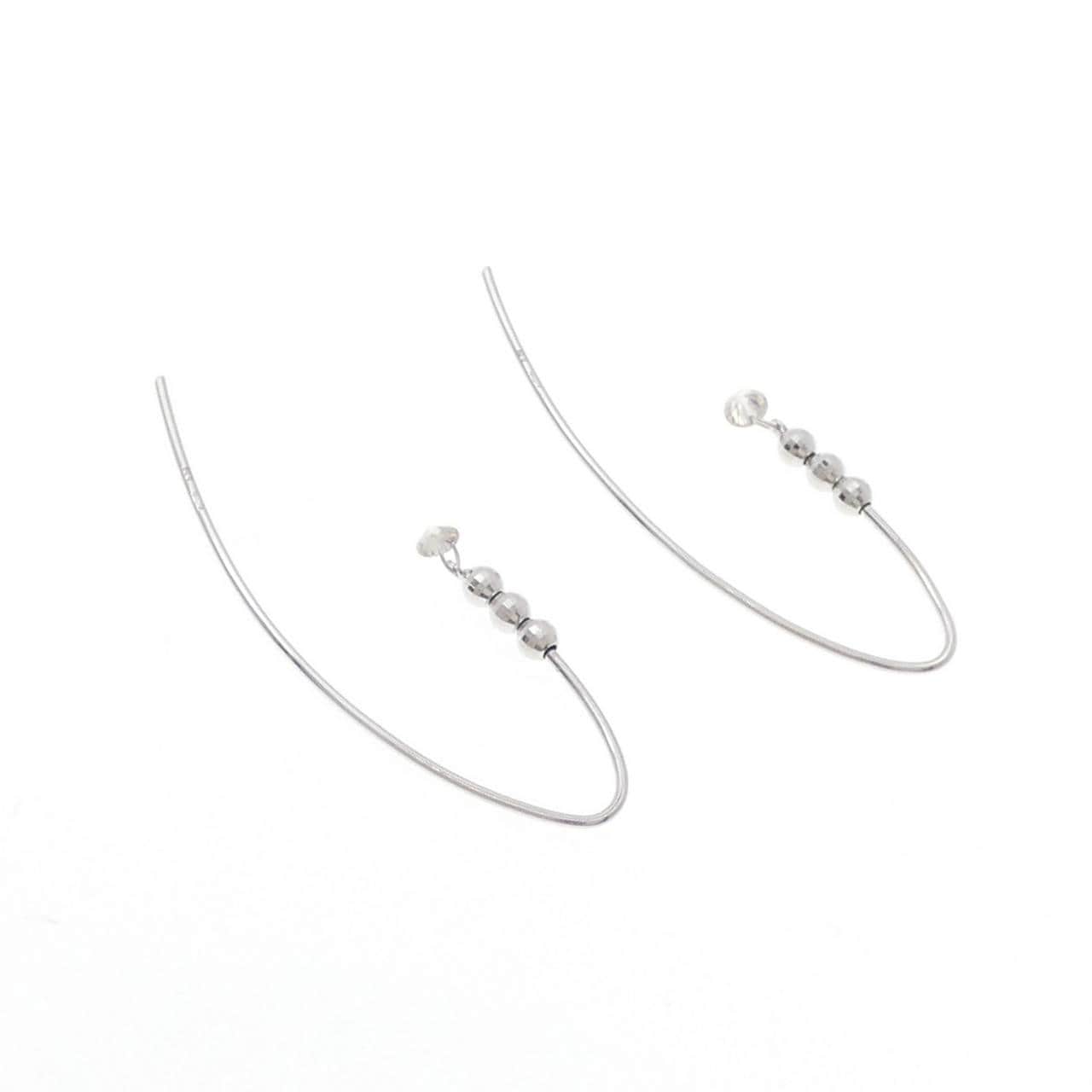 K18WG ダイヤモンド ピアス 0.16CT