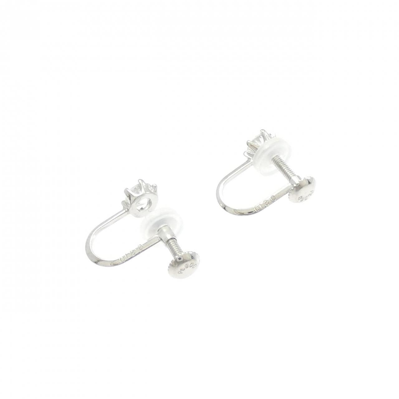 PT/PT900 ソリティア ダイヤモンド イヤリング 0.210CT 0.210CT F-G SI1-2 VG