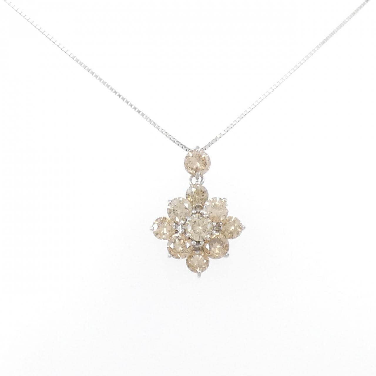 K18WG ダイヤモンド ネックレス 3.44CT