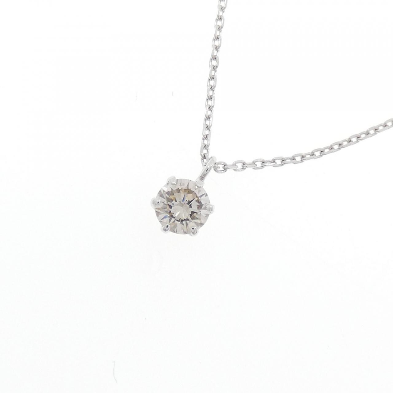 K18WG ソリティア ダイヤモンド ネックレス 0.21CT