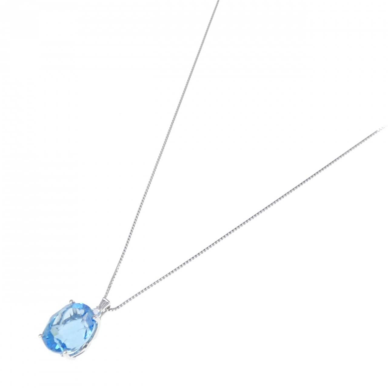 K18WG ブルートパーズ ネックレス 9.00CT