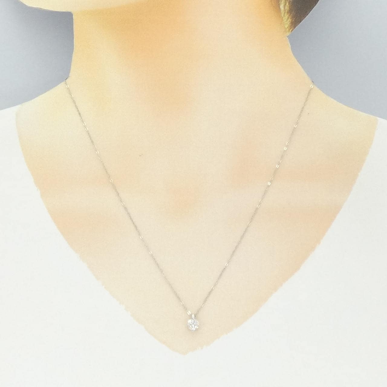 PT950 ソリティア ダイヤモンド ネックレス 0.40CT