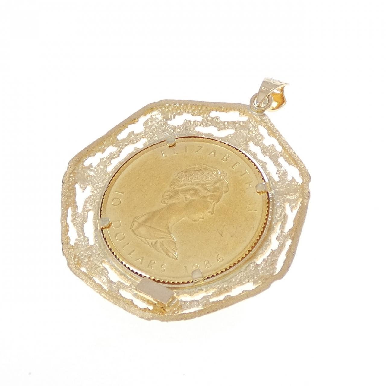 K18YG(枠) コイン ペンダント