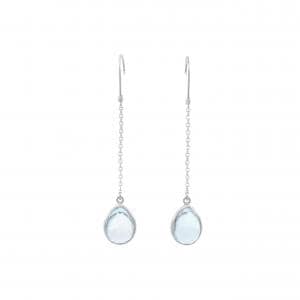 K18WG ブルートパーズ ピアス 6.23CT