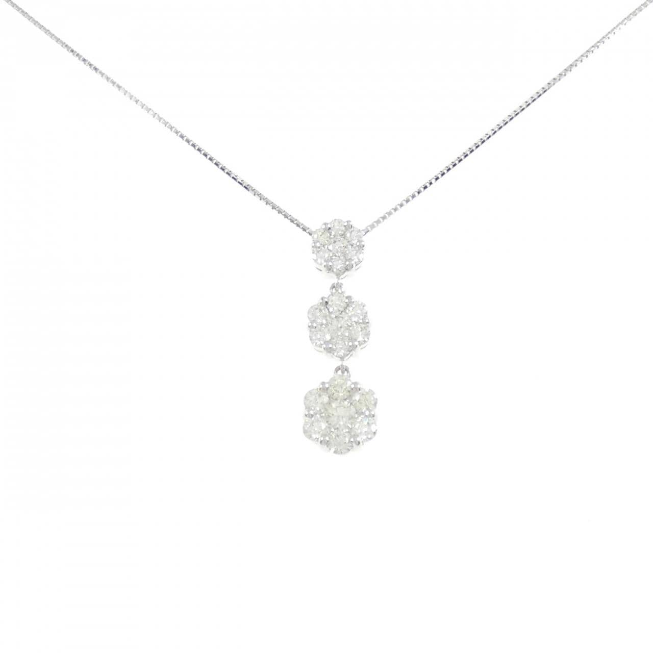 K18WG ダイヤモンド ネックレス 1.048CT