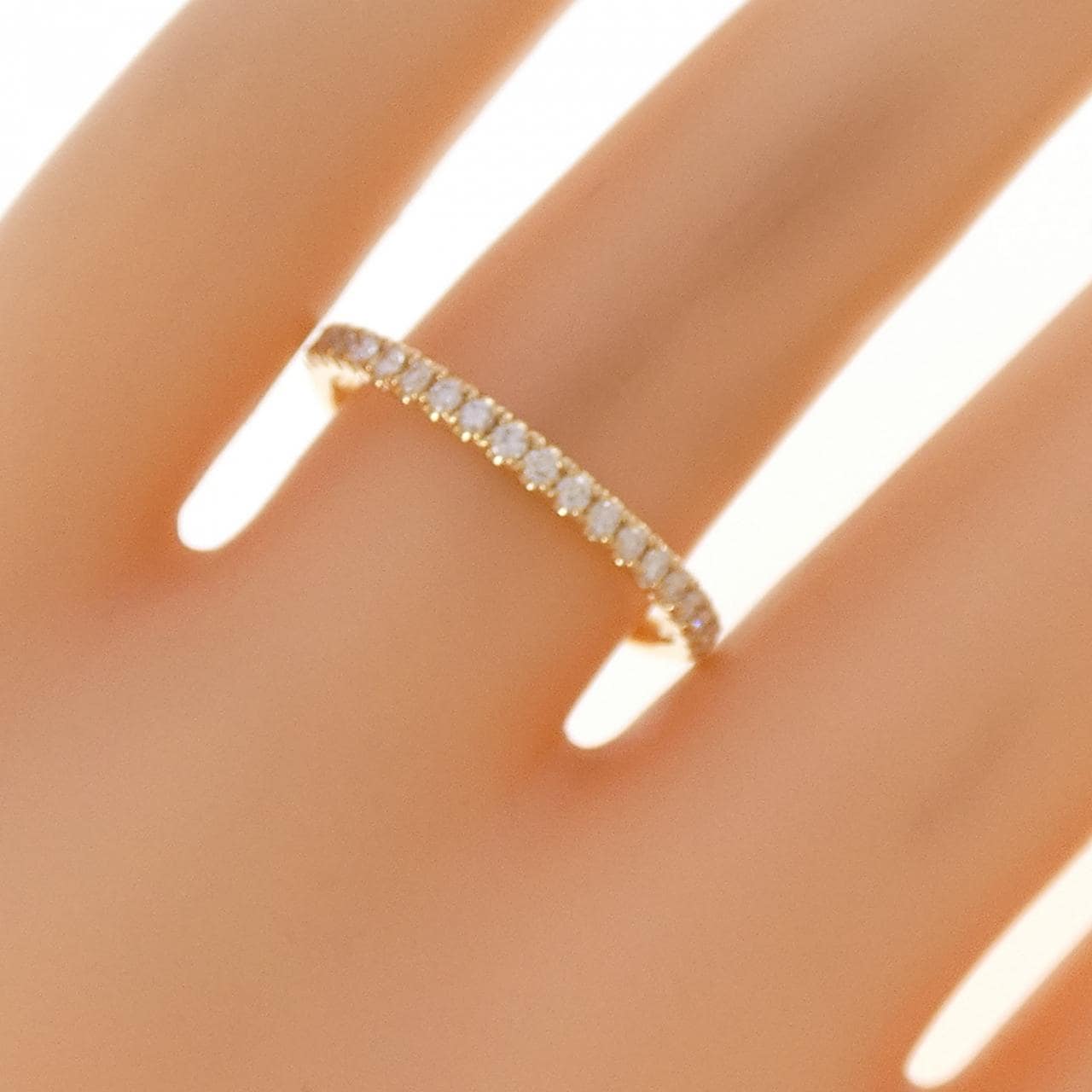 【リメイク】K18YG ハーフエタニティ ダイヤモンド リング 0.20CT
