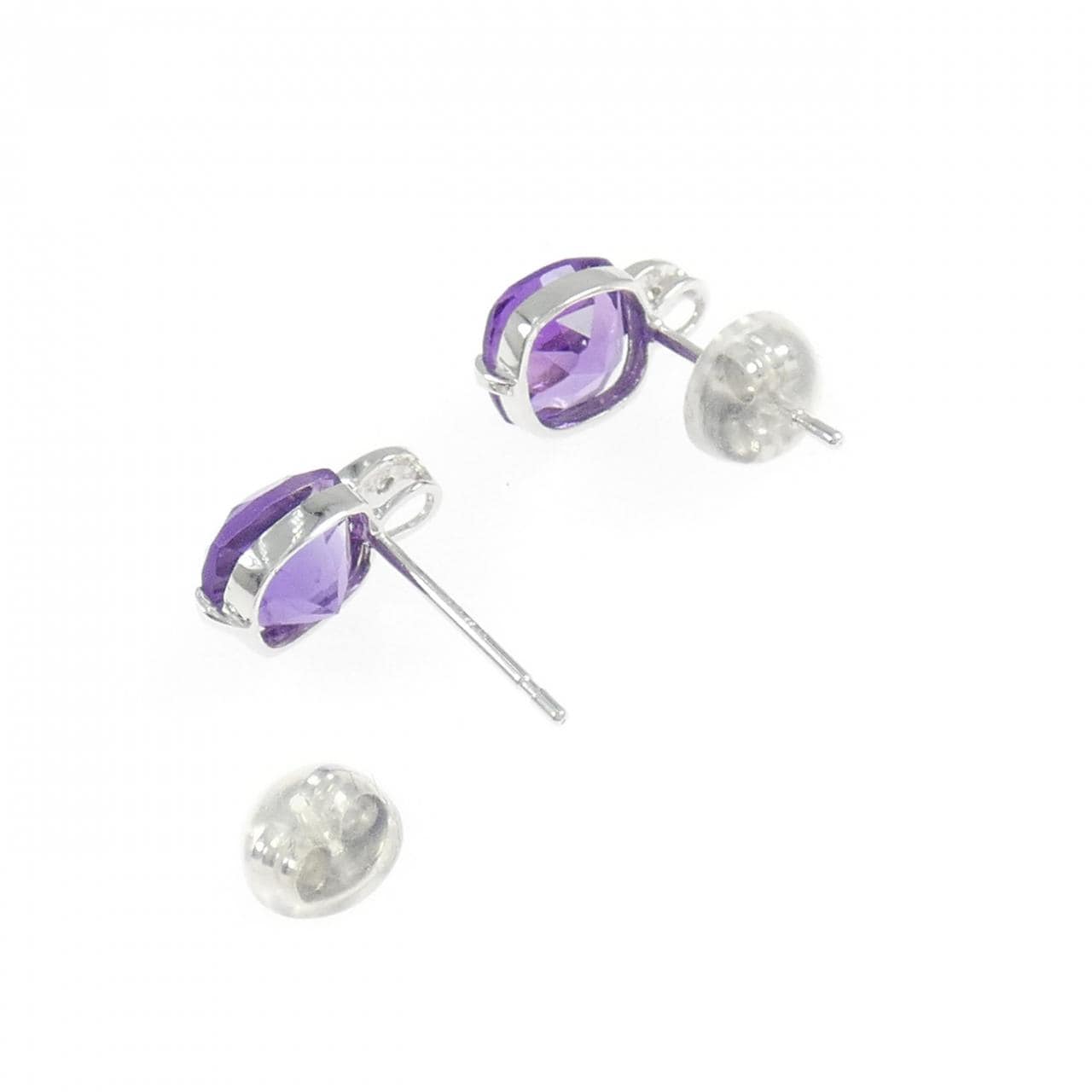 K18WG アメジスト ピアス