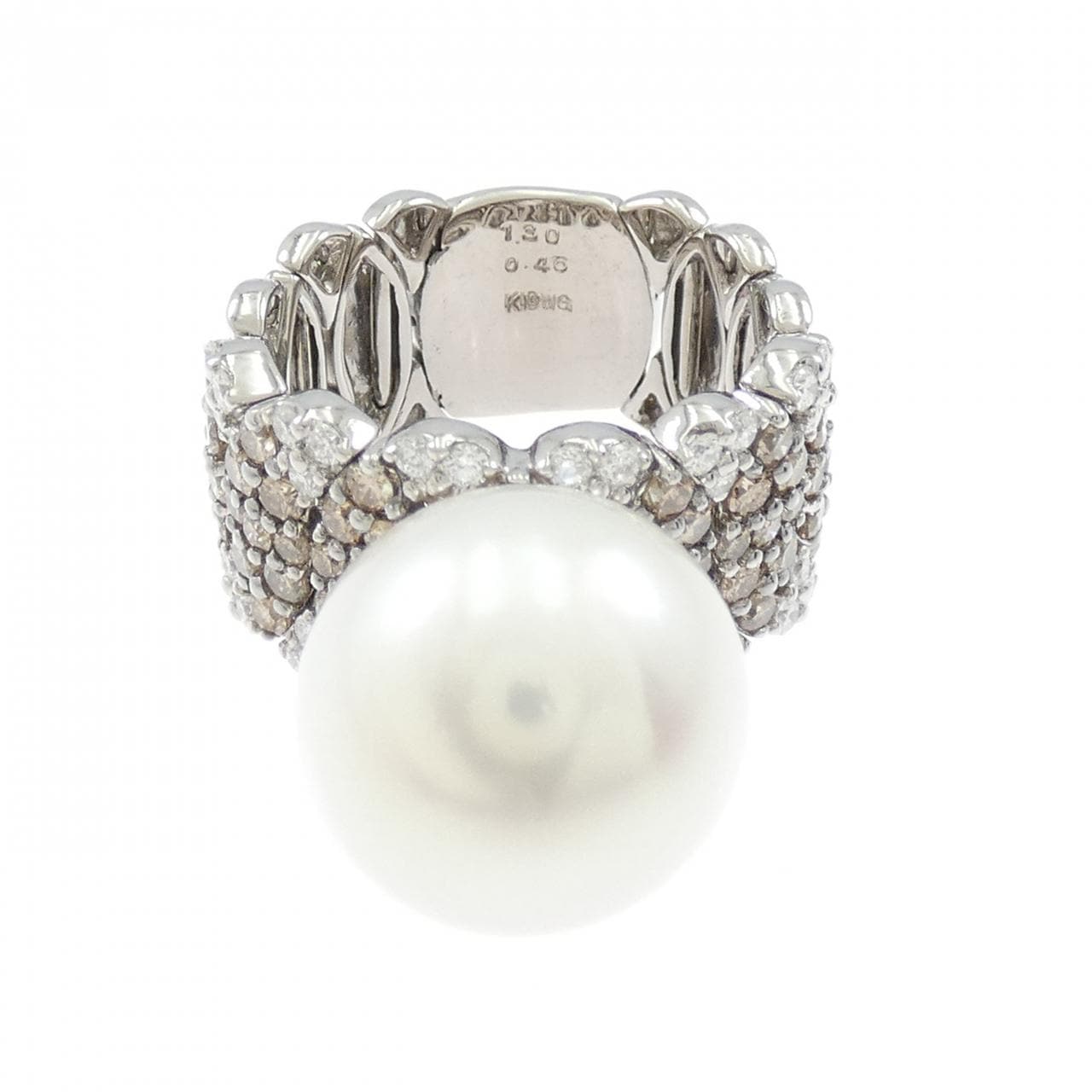 K18WG 白蝶パール リング 14mm