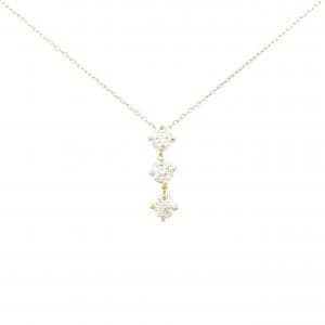 K18YG スリーストーン ダイヤモンド ネックレス 0.50CT