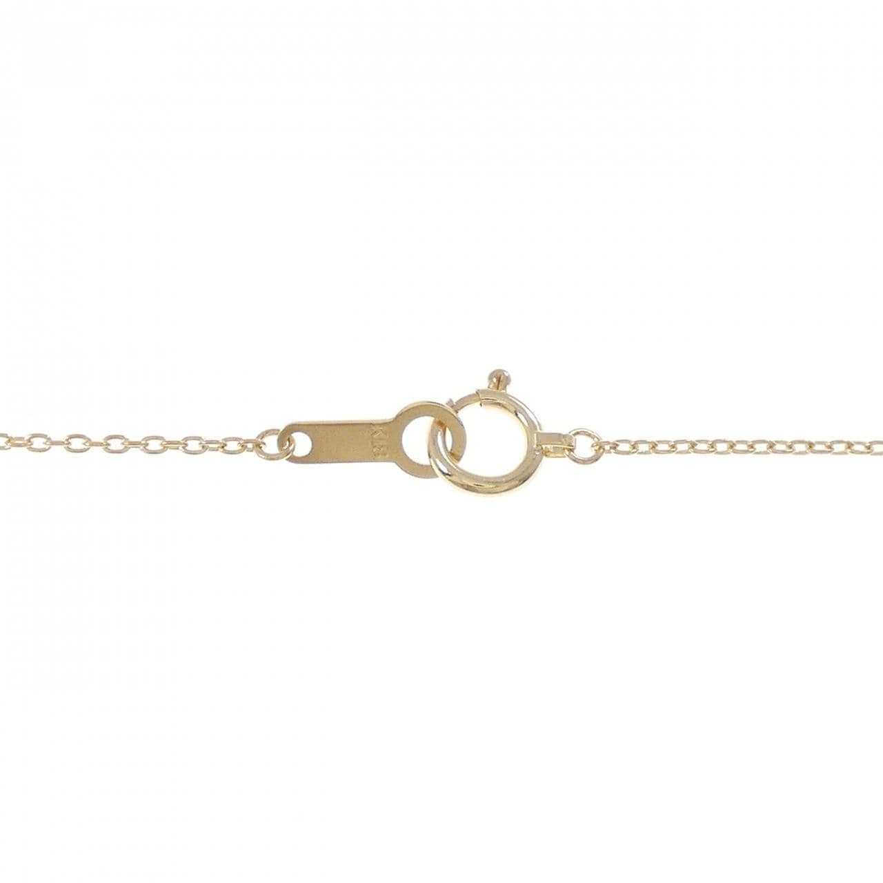 K18YG フラワー ダイヤモンド ネックレス 0.06CT