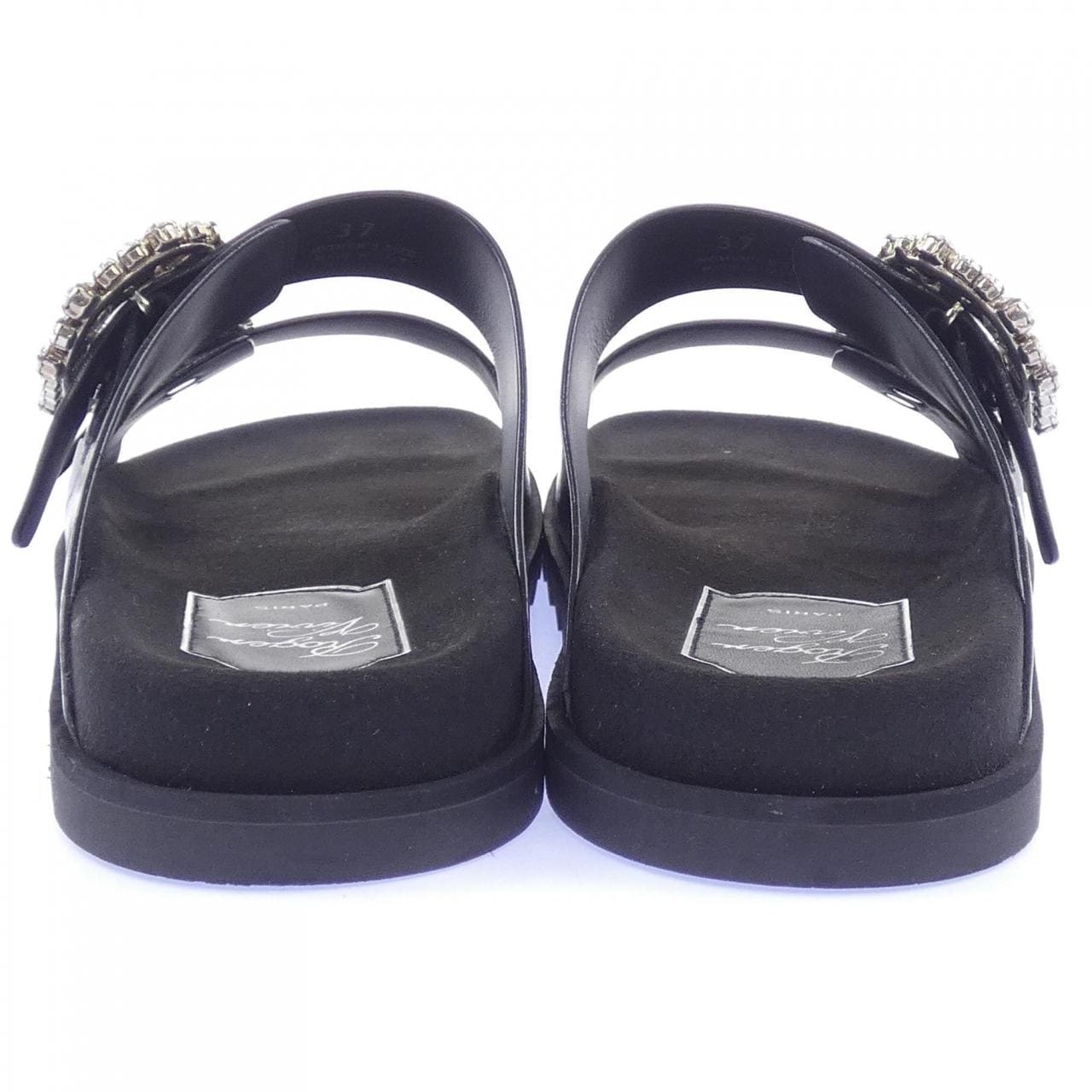 ロジェヴィヴィエ ROGER VIVIER ストラスバックル スライディーヴィヴ サンダル