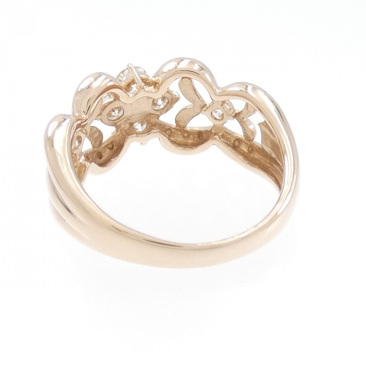 K18PG フラワー ダイヤモンド リング 0.52CT