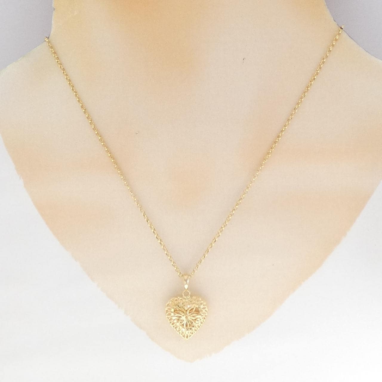 K18YG ハート ネックレス