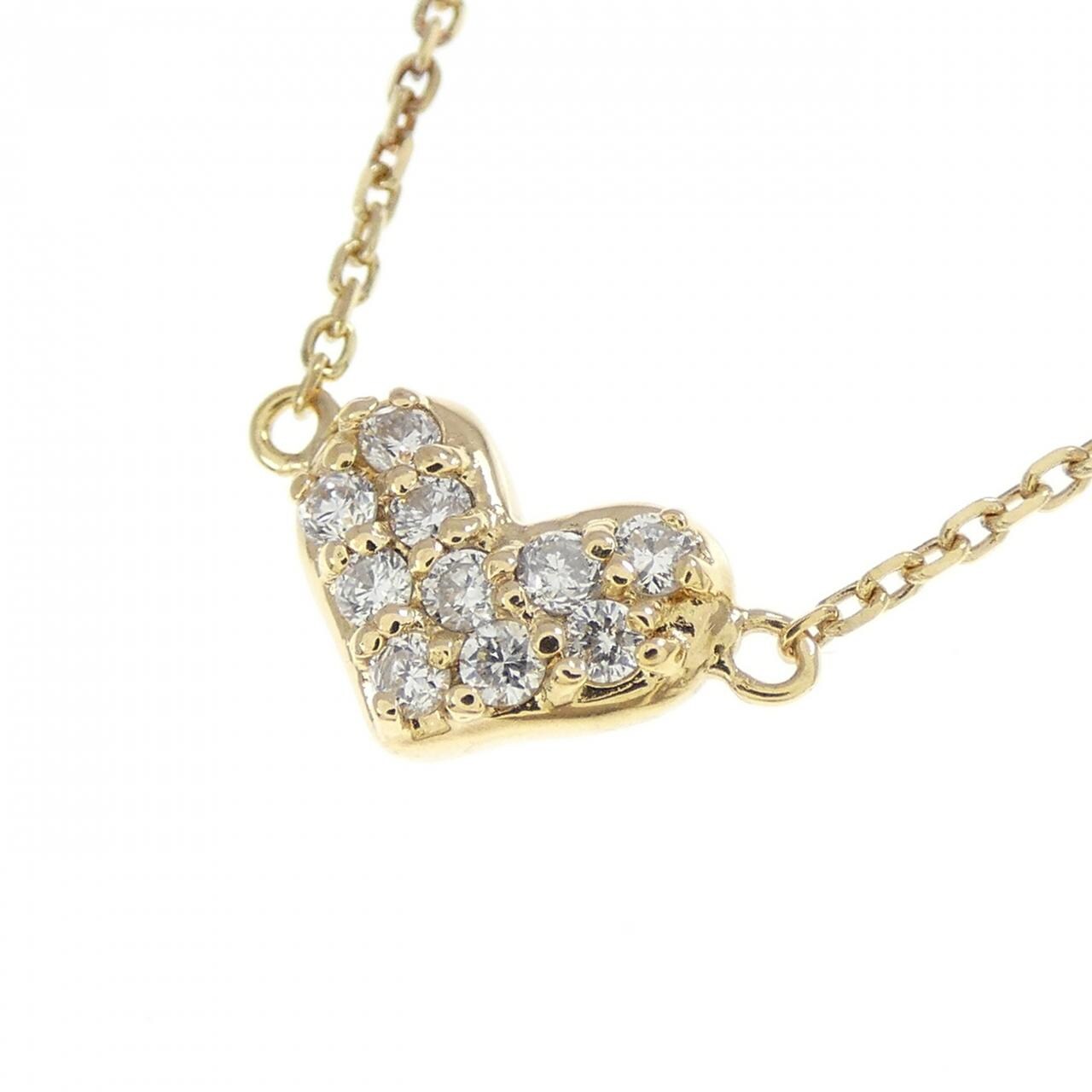 K18YG ハート ダイヤモンド ネックレス 0.10CT