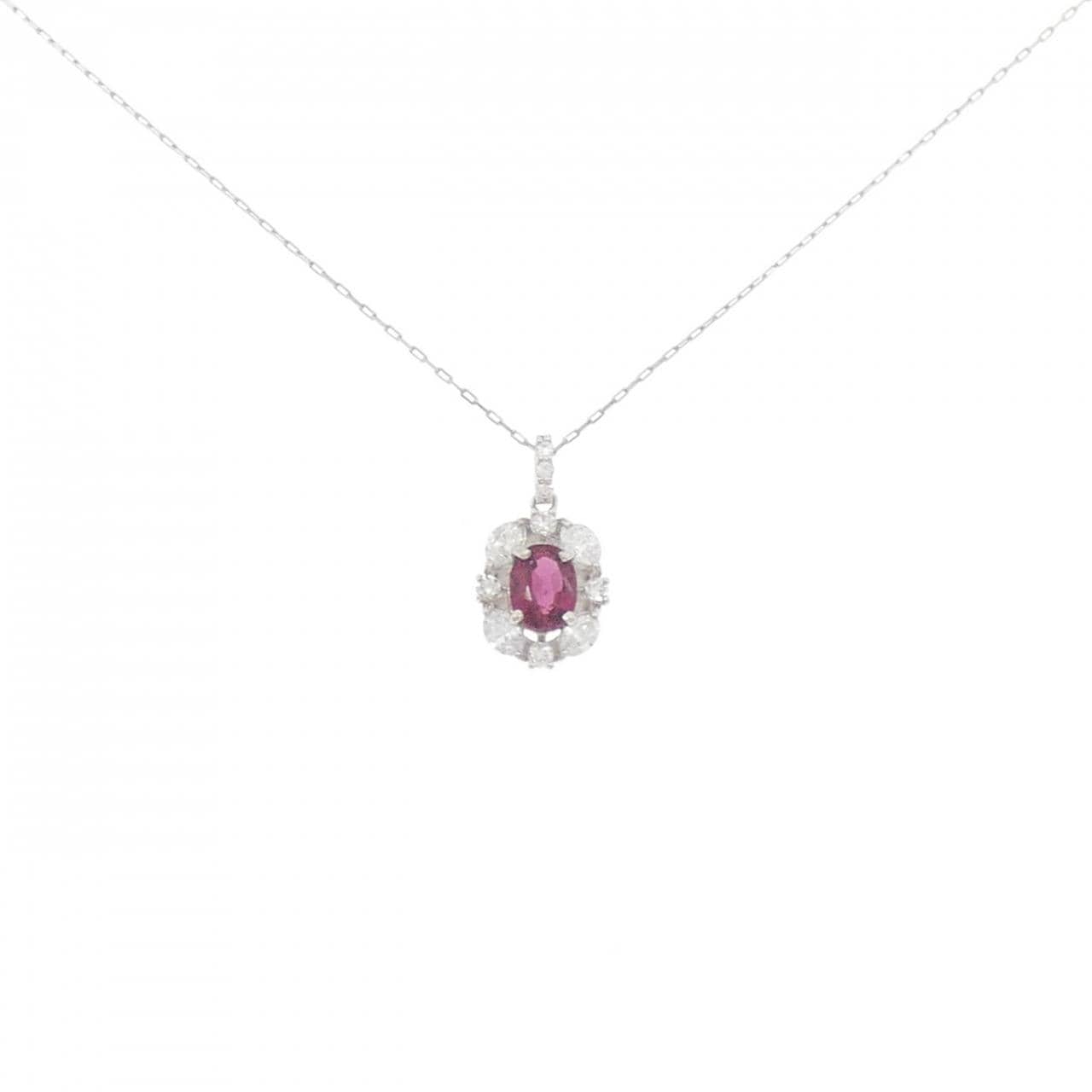 【新品】PT900/PT850 ルビー ネックレス 0.35CT