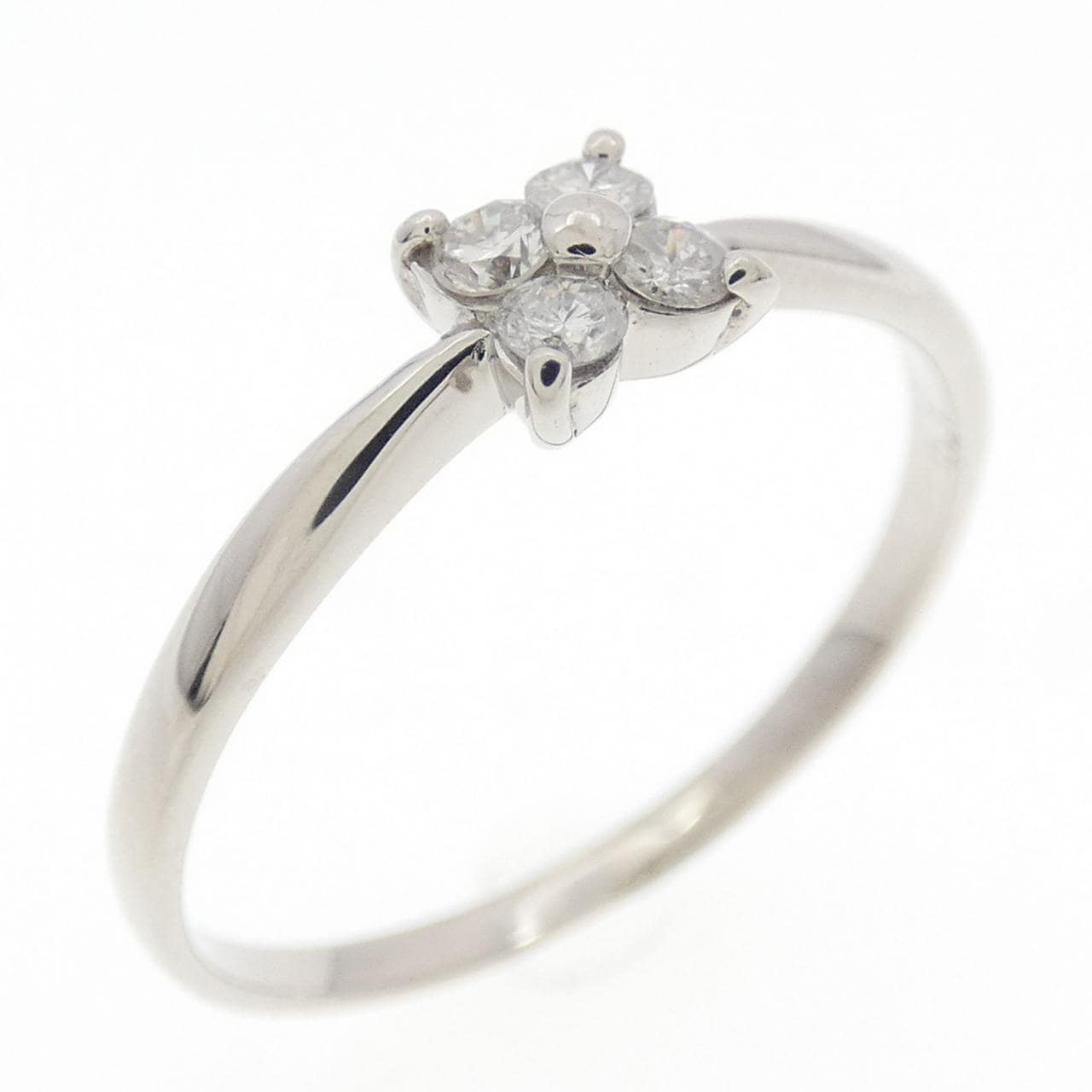 PT900 フラワー ダイヤモンド リング 0.1CT