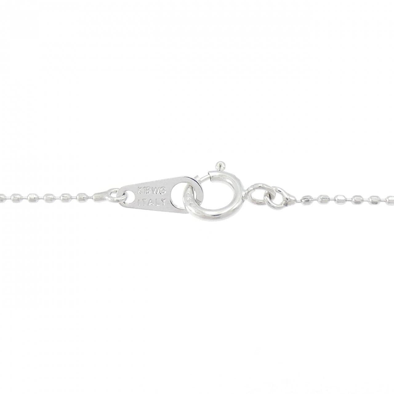 K18WG ハート パヴェ ダイヤモンド ネックレス 0.30CT