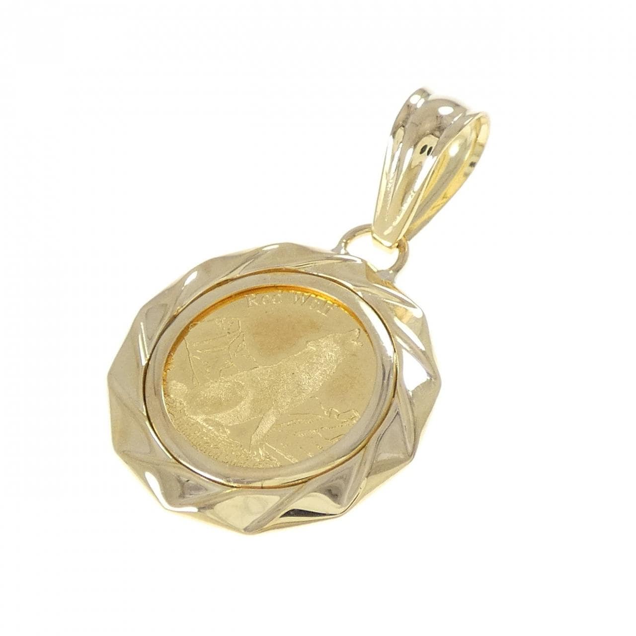 K18YG(枠) コイン ペンダント