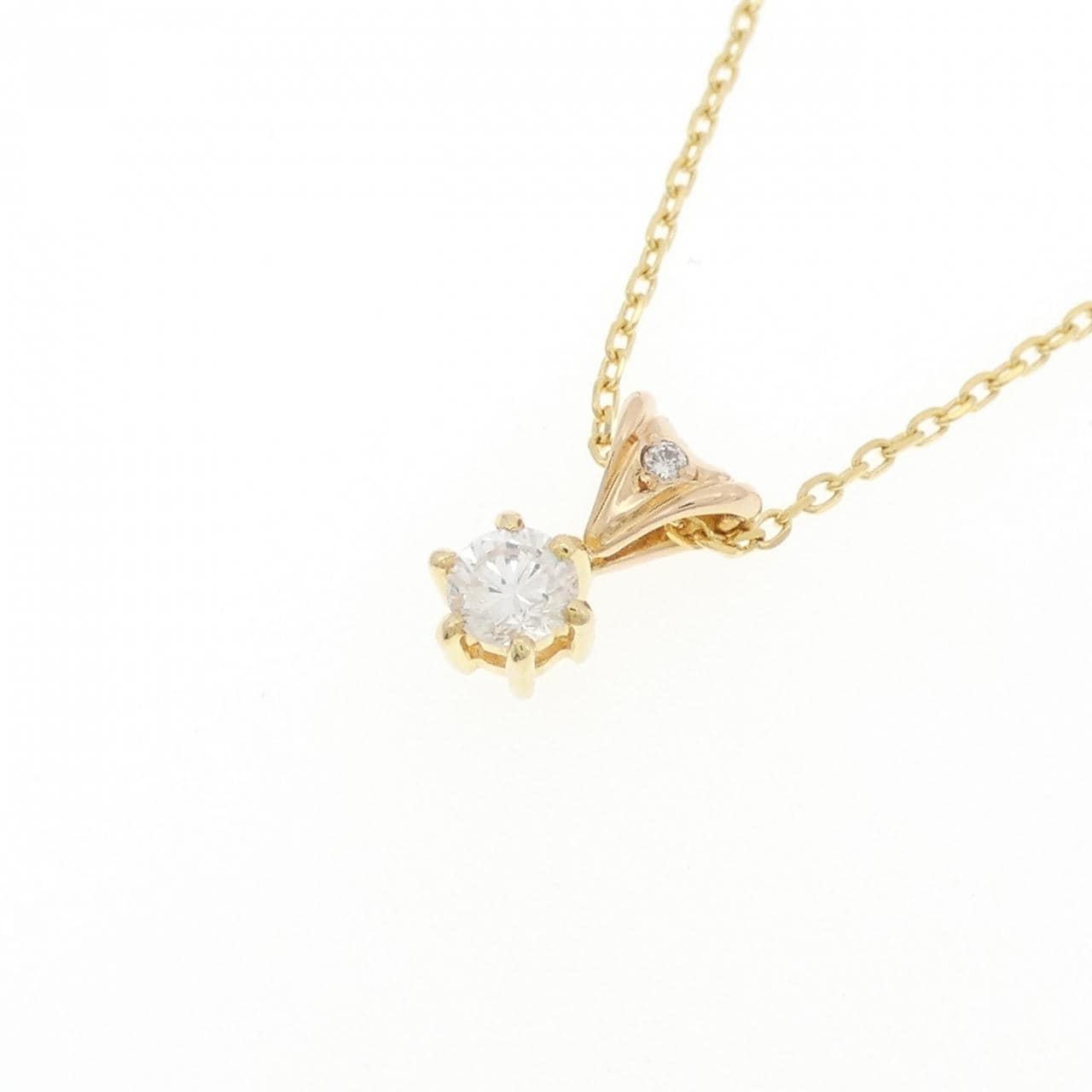 K18YG/K18PG ダイヤモンド ネックレス 0.154CT