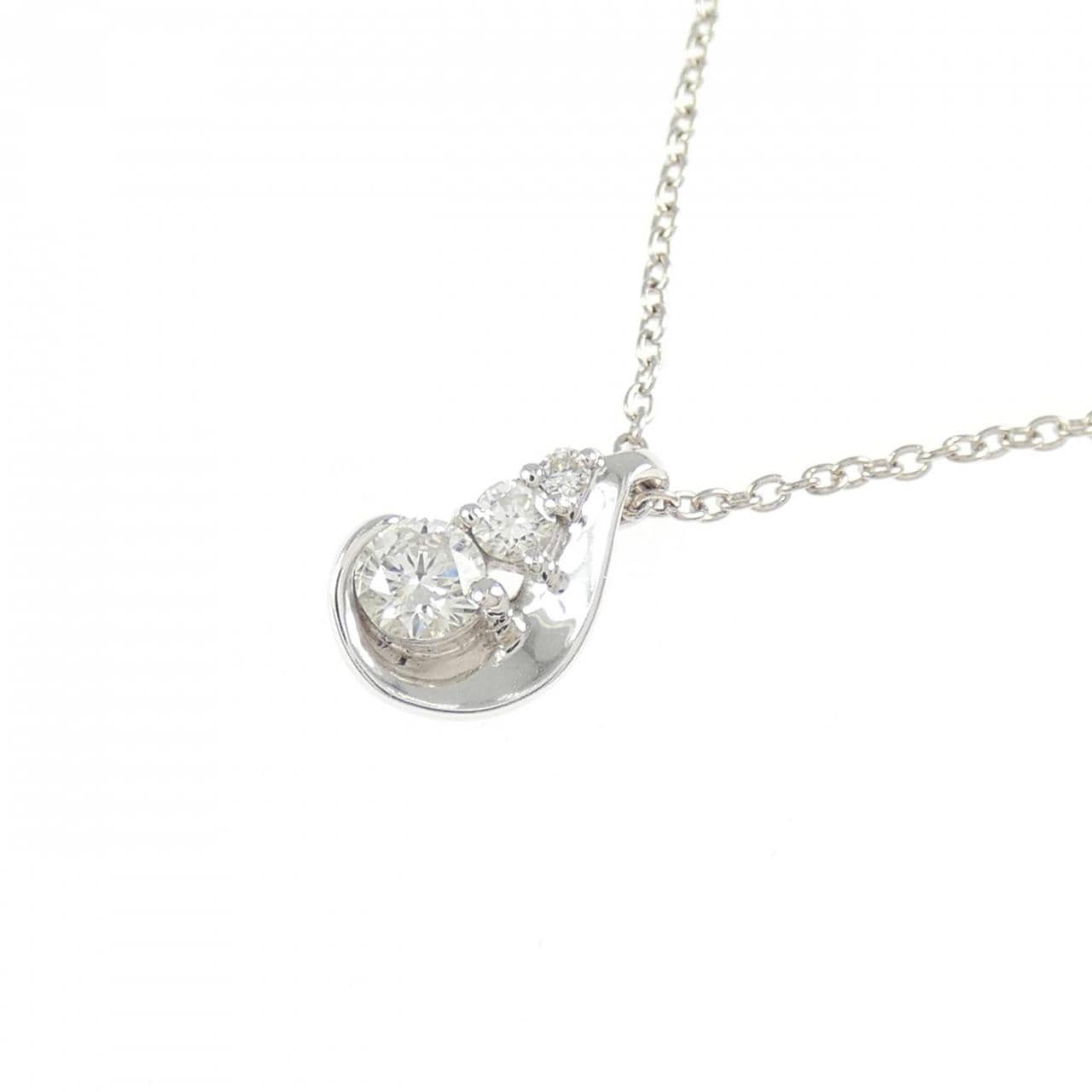 K18WG ダイヤモンド ネックレス 0.14CT