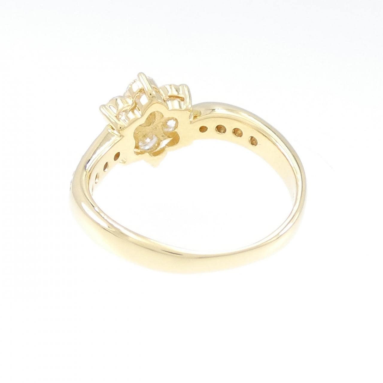 K18YG フラワー ダイヤモンド リング 0.55CT