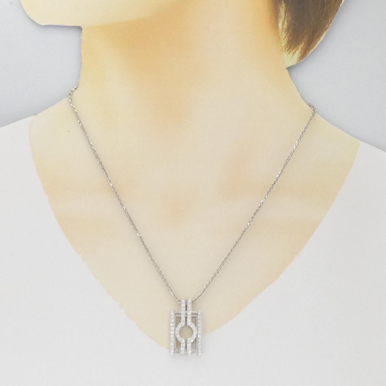 750WG/K18WG ダイヤモンド ネックレス 0.90CT