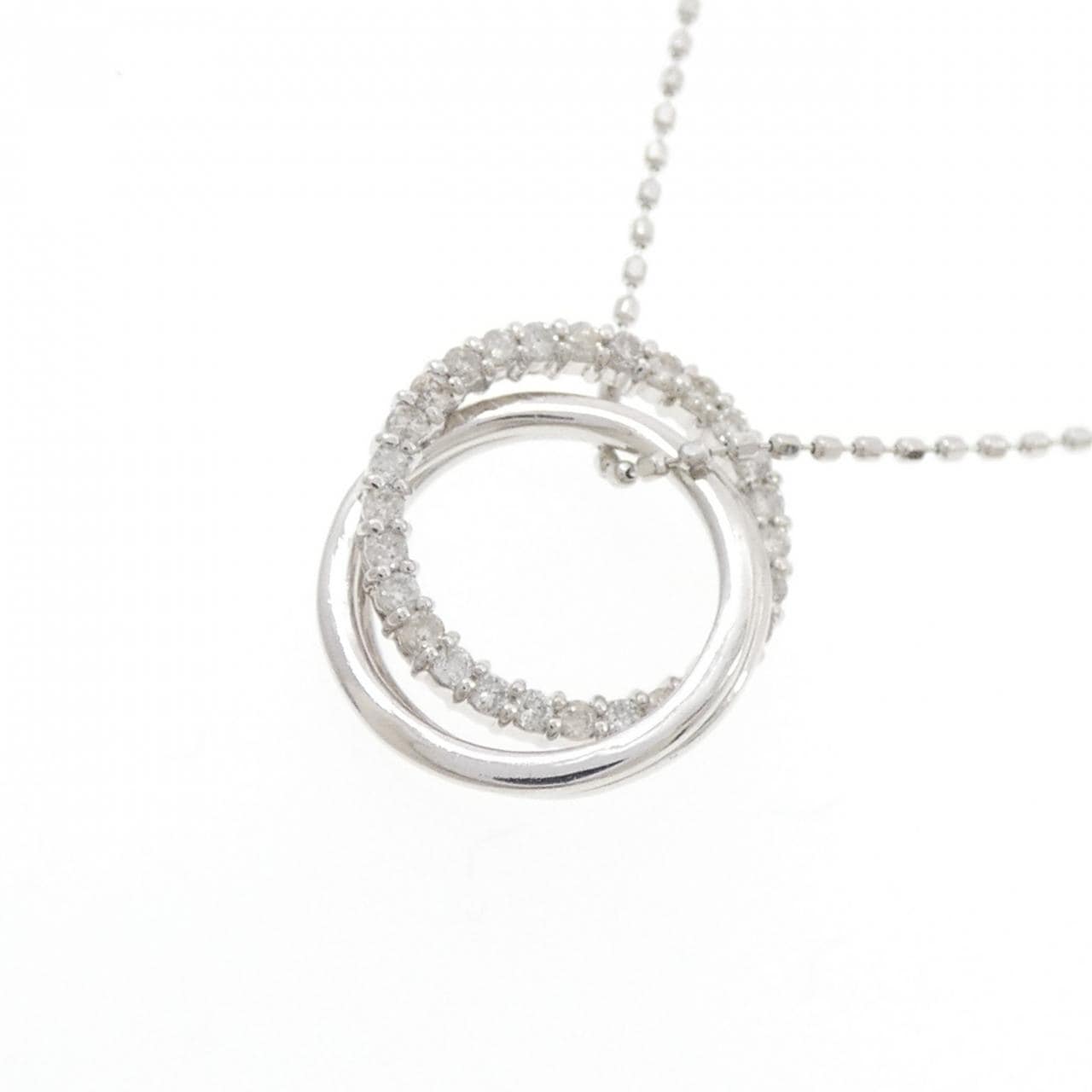 K18WG ダイヤモンド ネックレス 0.19CT