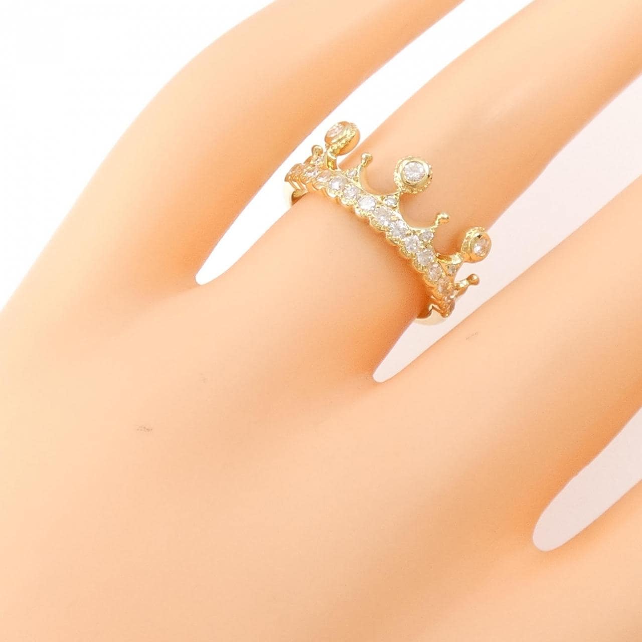 K18YG Crown Diamond Ring 0.43CT