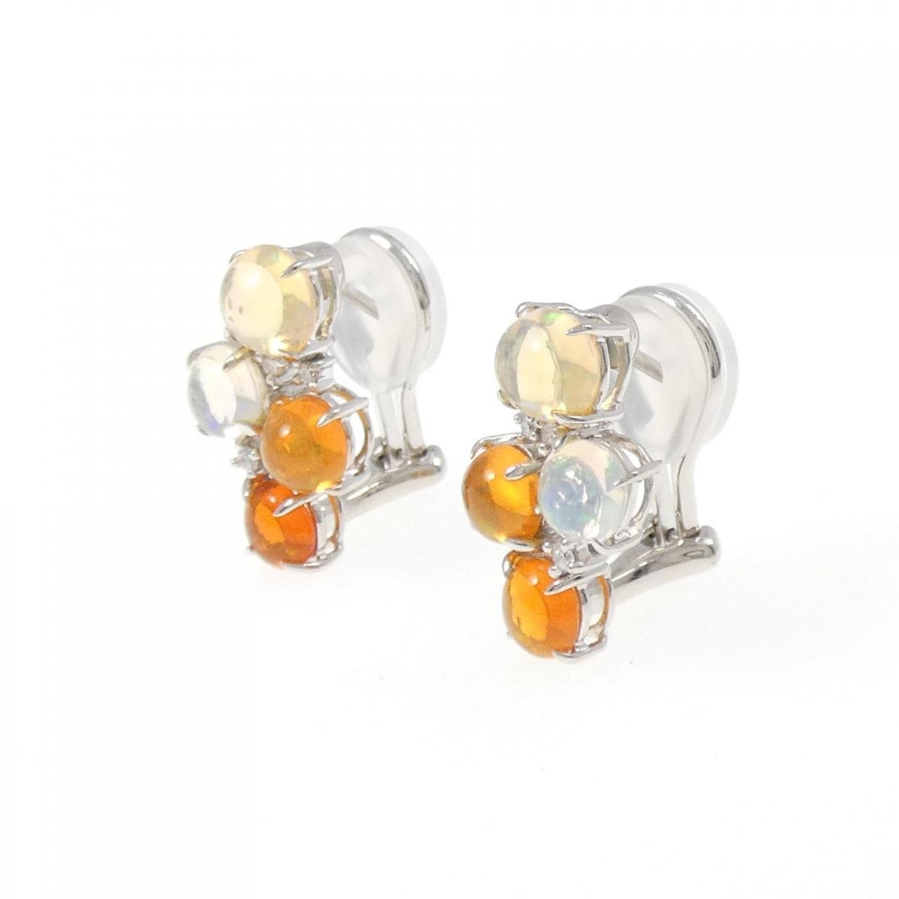 K18WG OPAL Earrings 3.34CT