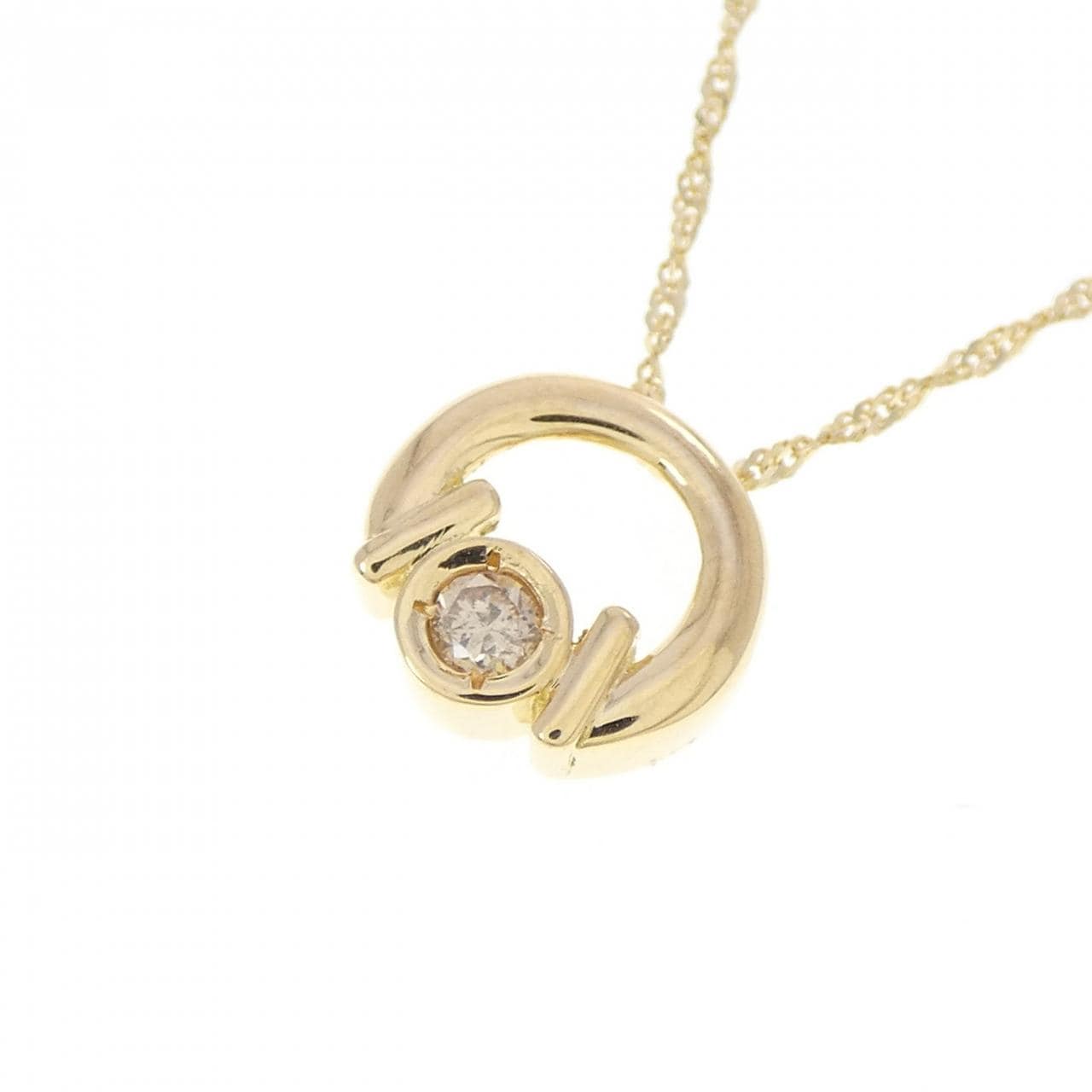 K18YG/750YG ダイヤモンド ネックレス 0.05CT