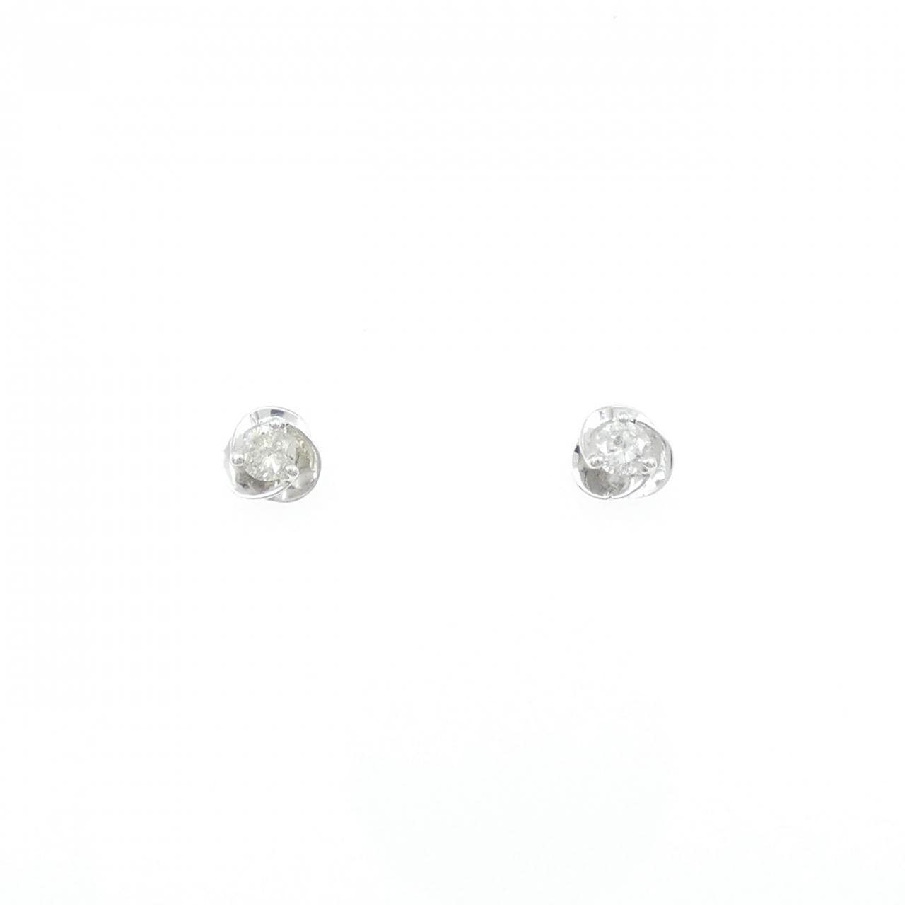K10WG ダイヤモンド ピアス 0.10CT