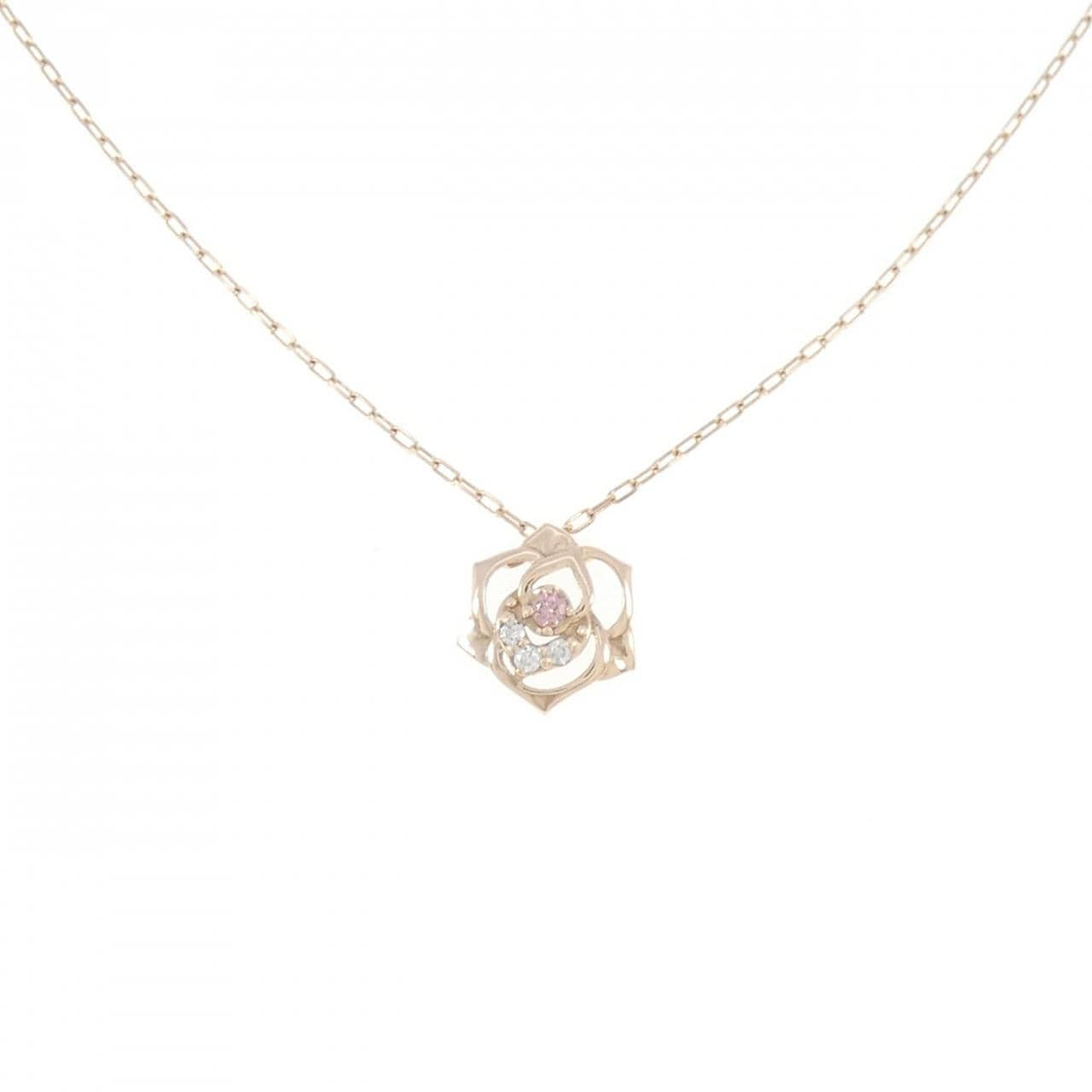 K10PG Rose Diamond Necklace 0.03CT